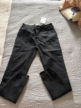 KanCan Black Straight Leg Distressed Jeans